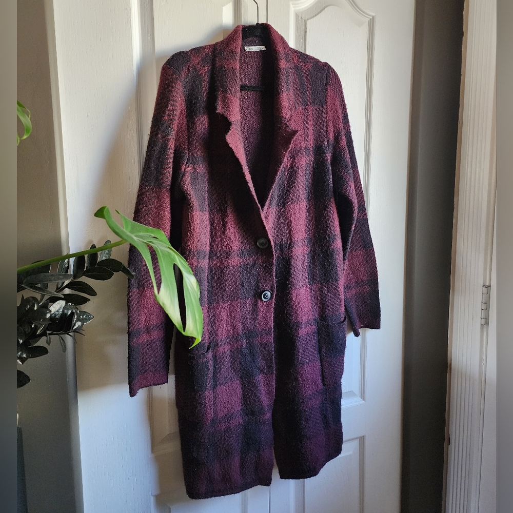 Dex Plaid Midi Cardigan